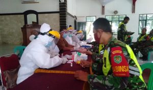 Ratusan Anggota TNI Kodim 0608/Cianjur di Rapid Test
