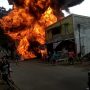Bangunan Ruko Hangus Terbakar di Cibeber Cianjur