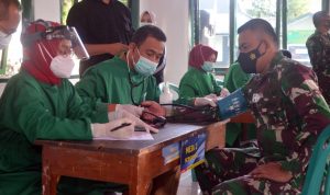 Ratusan Prajurit Kodim 0608/Cianjur Jalani Vaksinasi Covid-19 Dosis Kedua