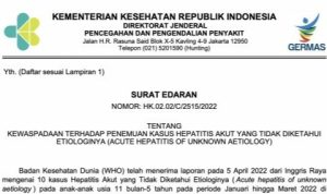 Kemenkes Terbitkan Surat Edaran Kewaspadaan Kasus Hepatitis Akut