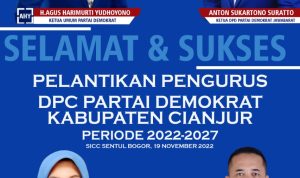 Besok, Pengurus Partai Demokrat Cianjur Periode 2022-2027 akan Dilantik