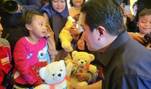 Menteri BUMN Erick Thohir Kunjungi Trauma Healing Korban Gempa Cianjur