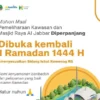 Penataan dan Pemeliharaan Diperpanjang, Kawasan dan Masjid Al Jabbar Dibuka 1 Ramadan 1444 Hijriah