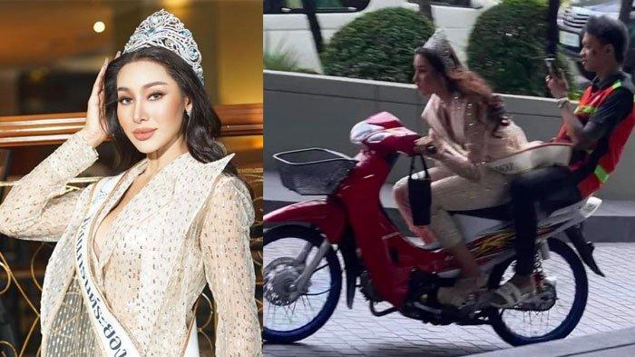 Heboh! Aksi Miss Grand Thailand Kendarai Motor Pakai Mahkota dan Heels