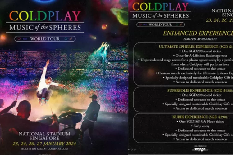Coldplay Gelar Konser 6 Hari di Singapura, Ini Harga Tiket Pesawat dari jakarta!