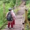 Viral Video Siswa SD Melewati Jembatan Reyot