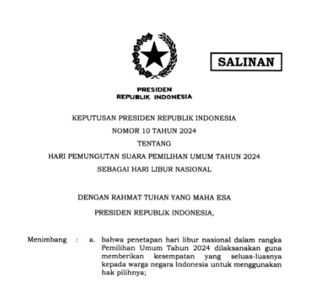Hore, Presiden Jokowi Resmi Menetapkan 14 Februari Sebagai Hari Libur Nasional