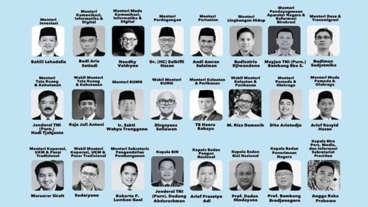 Poster Deretan Menteri Kabinet Indonesia Emas Hoaks.
